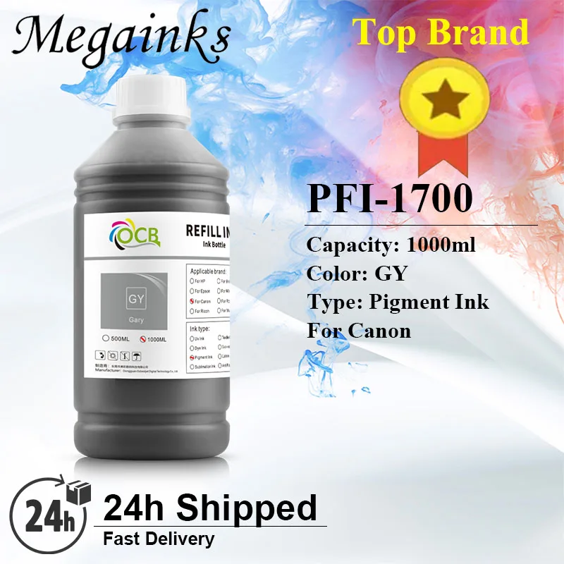 

12 options 1000ml Pigment Ink for Canon PFI1700 PFI-1700 57 imagePROGRAF pro 1000 for Canon Pro 2000 4000 6000 4000s 6000s 6100s