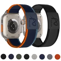 Bracelet en nylon et cuir pour Apple Watch Ultra 3/2/1 49mm 11 10 46mm 42mm Confortable IWatch 9 8 7 6 5 4 SE3 45/44/41/40mm 1
