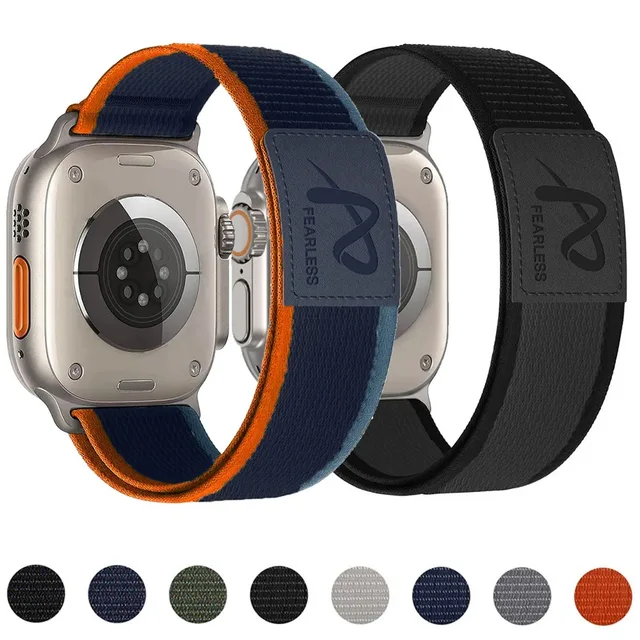 Bracelet en nylon et cuir pour Apple Watch Ultra 3/2/1 49mm 11 10 46mm 42mm Confortable IWatch 9 8 7 6 5 4 SE3 45/44/41/40mm 1