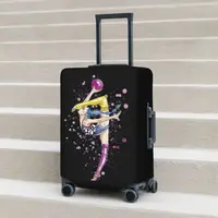 Graceful Gymnastics Print Suitcase Cover Girly Art Vacation Business Useful Luggage Supplies Protector 1