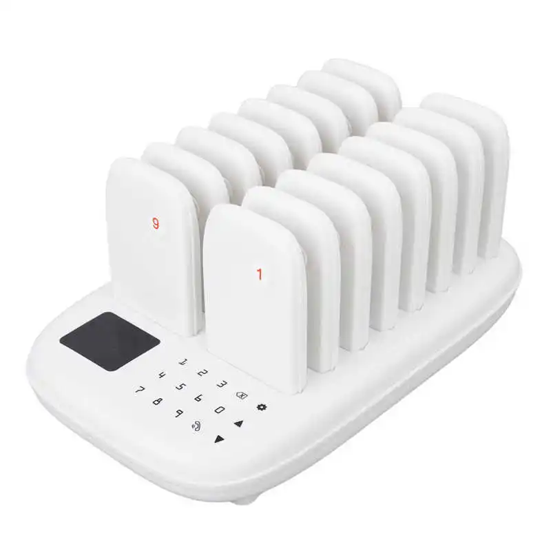 HL-668 Restaurant Pager Wireless Calling System 16 Pagers for Restaurant Coffee Shop Queuing System wireless calling system