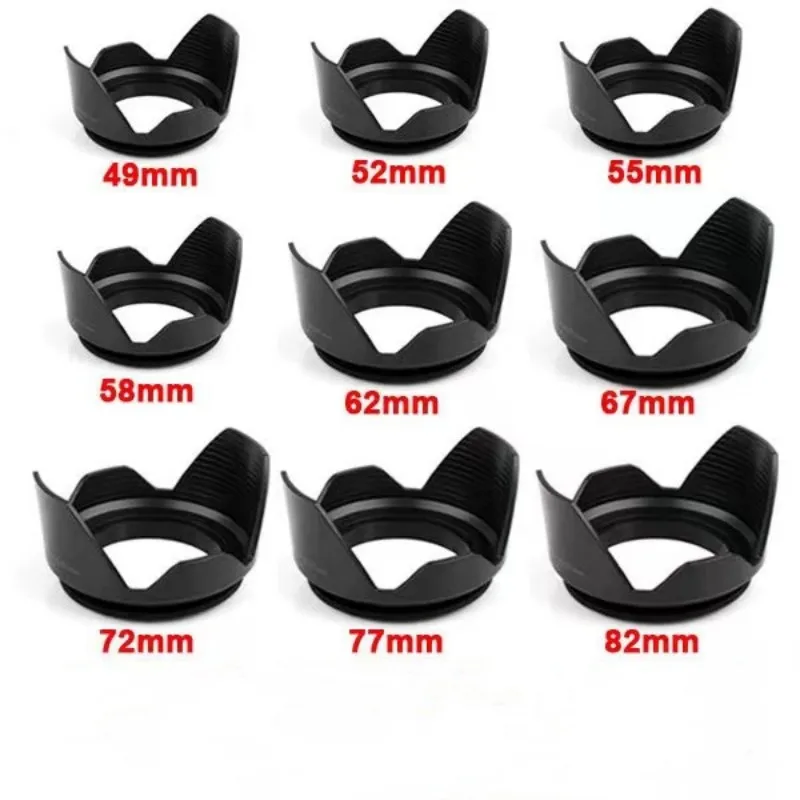 Camera Lens Hood 49mm 52mm 55mm 58mm 62mm 67mm 72mm 77mm Screwed Flower Petal for Canon Nikon Sony