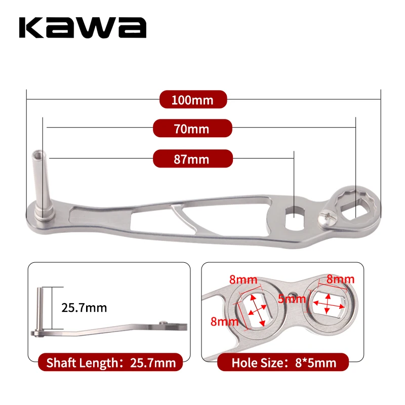 Kawa New Fishing Handle Metal And Wooden Materials Length 100mm For Shi/Da/A Bait Casting Fishing Reel Handle Accessory Knob DIY