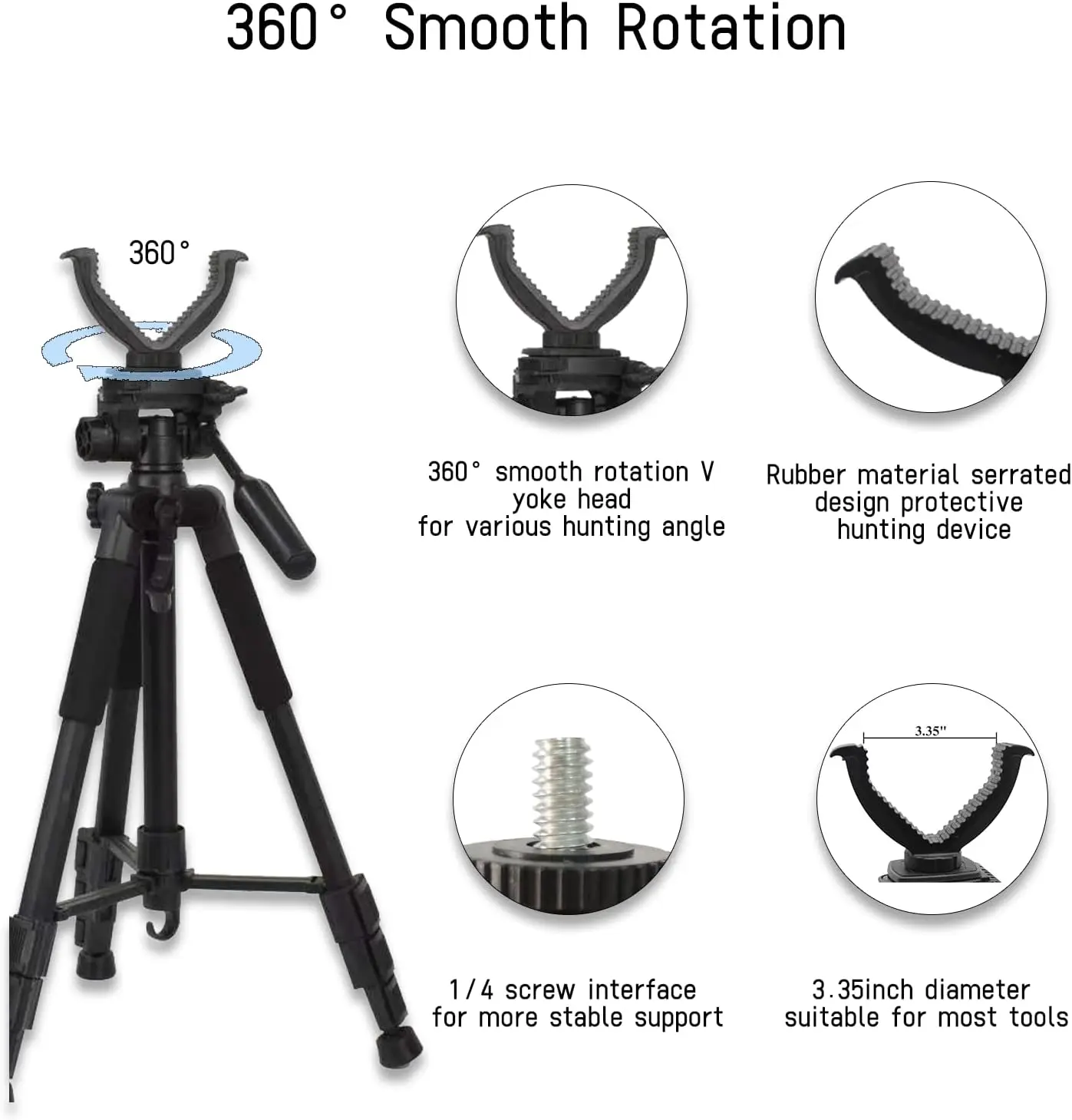 Outdoor Hunting Accessories Tripod For Hunting Shooting Stick Rack Aluminum V-Yoke Shooting Rack Universal Camera Tripod 2