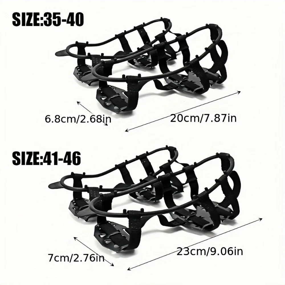 Ice Gripper Spike 2pcs/set 24-Tooth Home Anti-Slip Set Anti-Skate Claws Ice and Snow Shoe Covers For Hiking Rock Climbing Walking Running