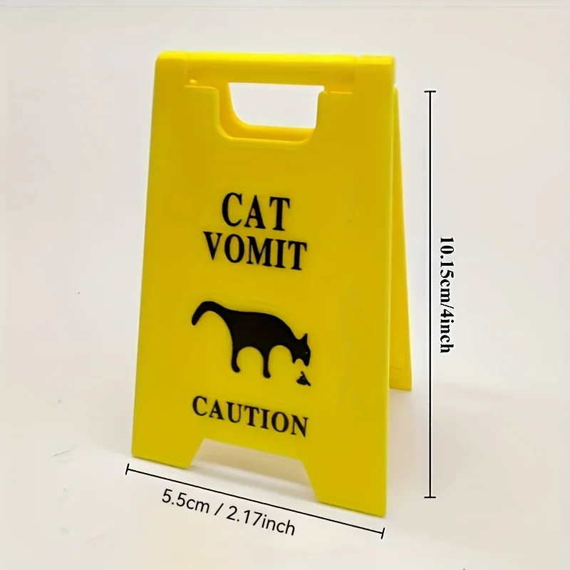 5-Inch Cat Vomiting Ornaments for Pet Supplies Decoration Dog and Cat Vomit Warning Sign Display 1pc