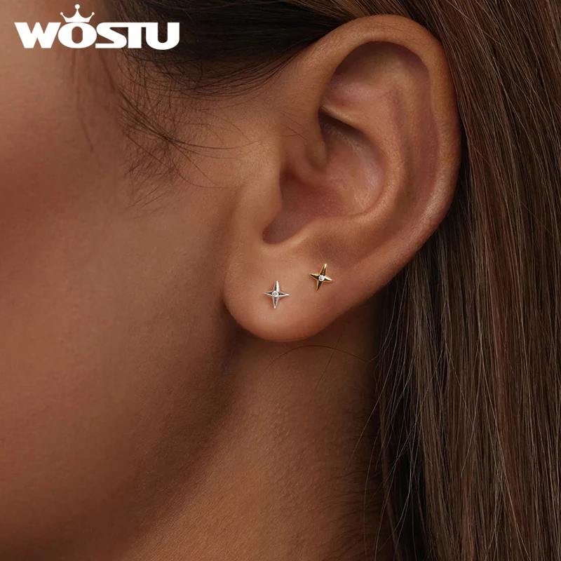 Bijoux Blu Orecchini A Stella In Argento 925 Con Pietra – Gioielli Eleganti Per Donna – 1 Paio