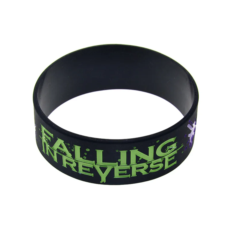 25 Pcs Falling In Reverse Silicone Rubber Wristband One Inch Wide Bracelet for Music Concert 4