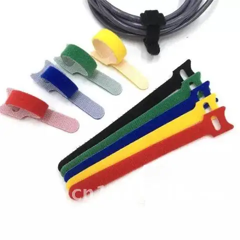 

50Pcs Reusable Black Cable Cord Nylon Strap Hook Loop Ties Tidy Organiser Tool Hook And Loop Cable Ties Multiple