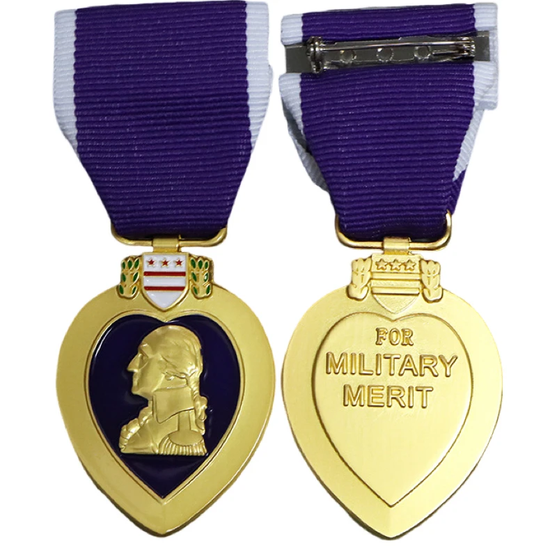 Medaglia Del Cuore Viola A Grandezza Naturale Medaglia Militare D'Onore Emblema Del Cuore Viola Viola