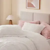 Shaggy Faux Fur 2/3-Piece Bedding Set, Ultra-Soft Fluffy Comforter with Matching Sham, All-Season Contemporary Bedroom 2