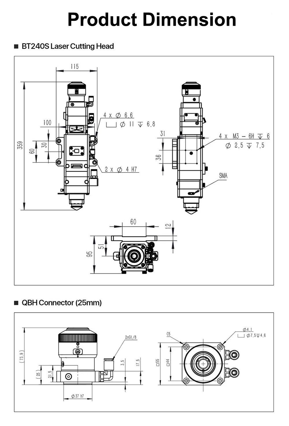 HUNST Raytools 0-3KW BT240S Faserlaser-Schneidkopf mit Manueller Fokussierung für QBH Metall-Laserschneidemaschine – Detail 5