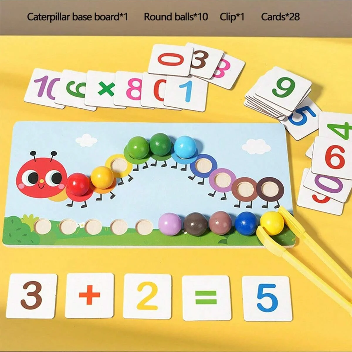 Bead Arithmetic Toy Wooden Puzzle Parent-Child Interactive Game Children Educational Digital Toys Color Matching Game