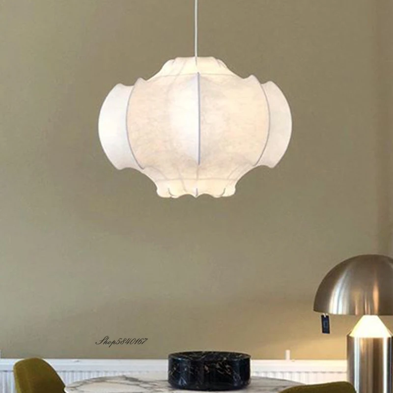 Italiaanse Designer Zijde Lamp Creatieve Hanglampen Woonkamer Decor Schorsing Eetkamer Restaurant Hanglamp Verlichting Armatuur
