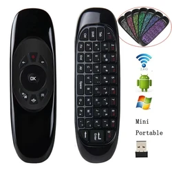 Wireless Air Fly Mouse Remote Control with RGB Backlit Mini Keyboard and Google Assistant Integration (With Backlit)
