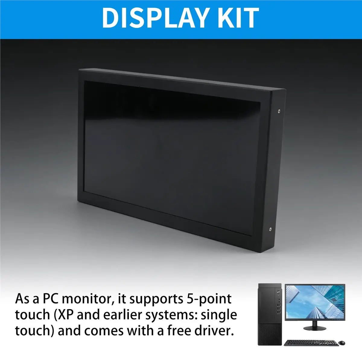  13T 전자제품 액세서리, 7인치 휴대용 디스플레이 IPS 1024x600 LCD HDMI 호환 VGA AV 입력(블랙)