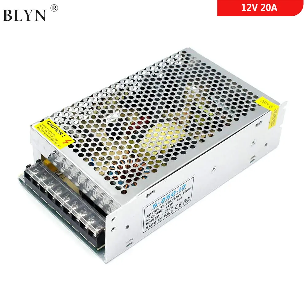 

30PCS 12V 20A Power Supply Switching Converter AC To DC12V LED Driver Lighting Transformer For LED Strip IP Camera Projector