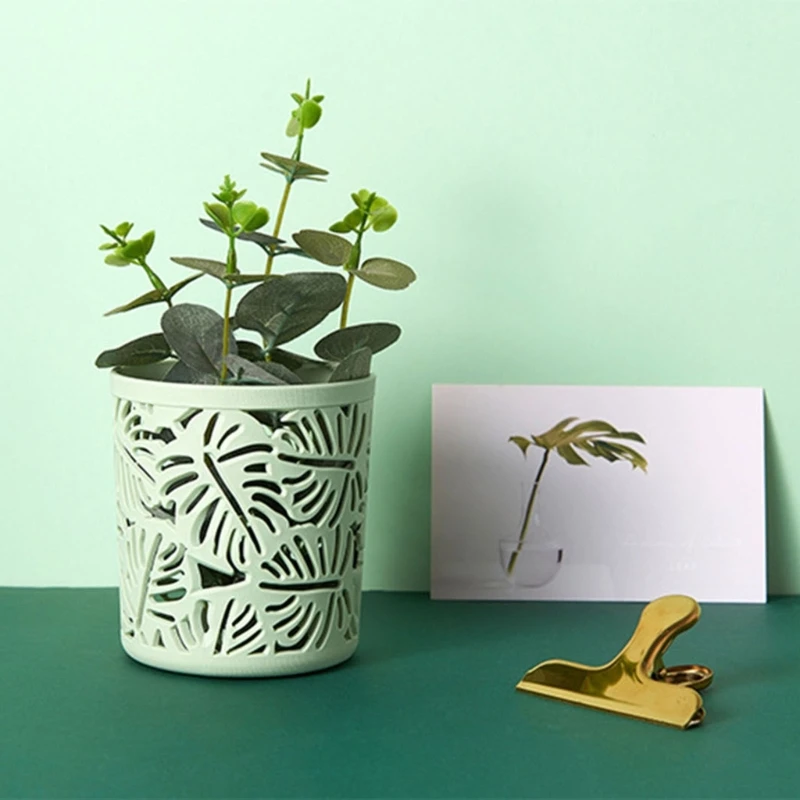 Pen Holder Creative Hollow Leaves for Pencil Brush