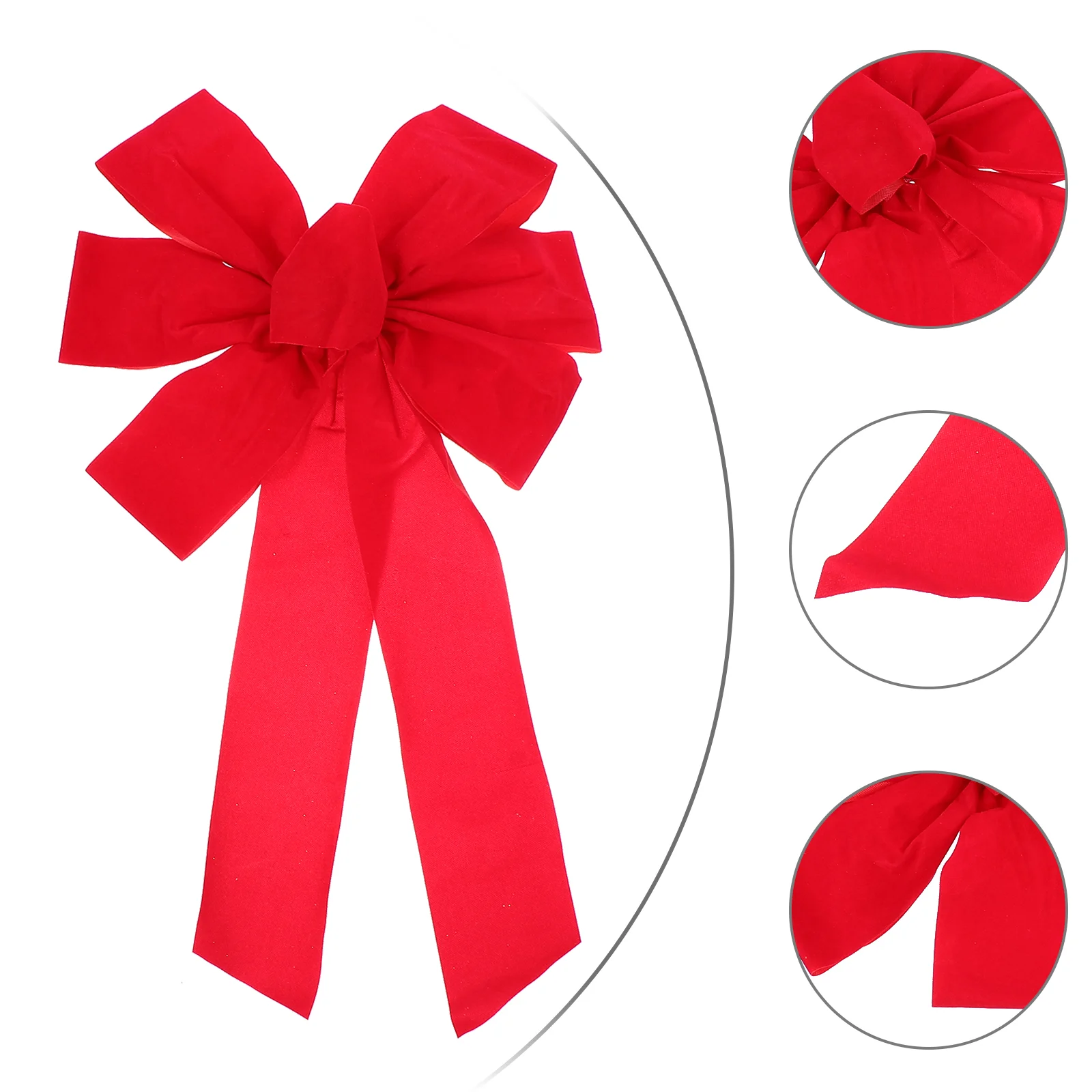 

6pcs Christmas Wired Red Bow Christmas Wreath Gift Huge Bow Indoor Outdoor Xmas Ornaments Holiday Bowknot Decoration