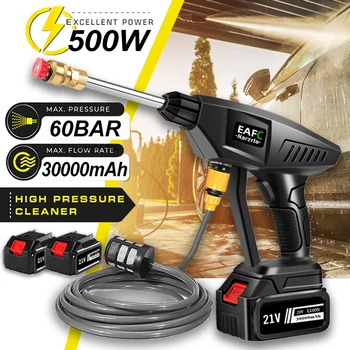 충전식 고압 세차건, 전기 물총, 거품 기계, 21V 마키타 배터리용, 500W 60Bar