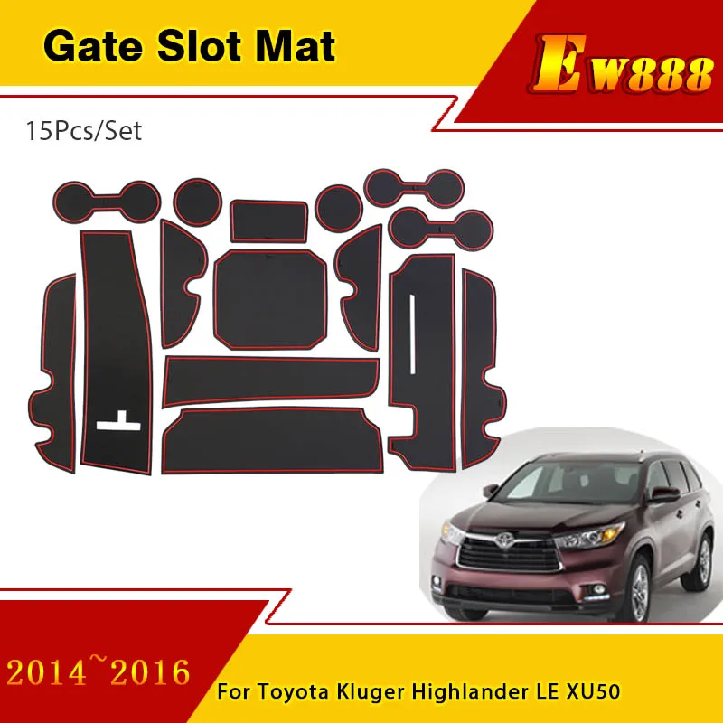 

Door Groove Mat for Toyota Kluger Highlander LE XU50 GSU55 2014 2015 2016 Gate Slot Pad Non-Slip Rubber Car Coasters Accessorise