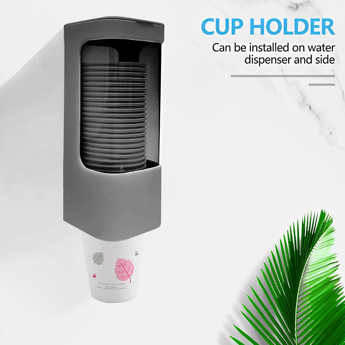 Wall Mounted Paper Cup Dispenser 1/2Pcs 3-5oz Plastic Adhesive Pull Type Cup Holder Dust Proof Organizer For Kitchen Office