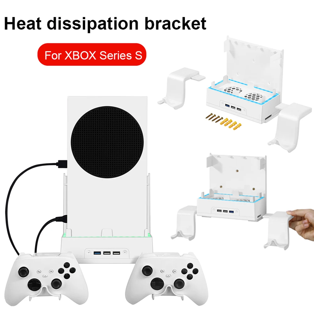 

Подставка для охлаждения консоли XBOX серии S, вертикальная док-станция радиатора с 7 режимами освещения, держатель для хоста консоли