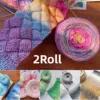 2Roll 250g/roll Colorful Gradient Rainbow Soft Warm And Comfortable Spun Yarn Baby Yarn Ball For Diy Hat Scarves Hand Weaving 1