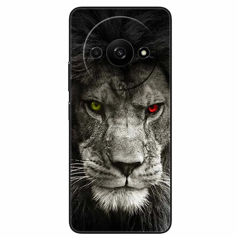 Animal Design Black Silicone Protective Case - Cool Wolf Edition
