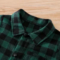 Newborn Baby Boy Clothes Green Plaid Boy Rompers Christmas Jumpsuit One piece Gentleman Suit New Year Costume For Babies 3