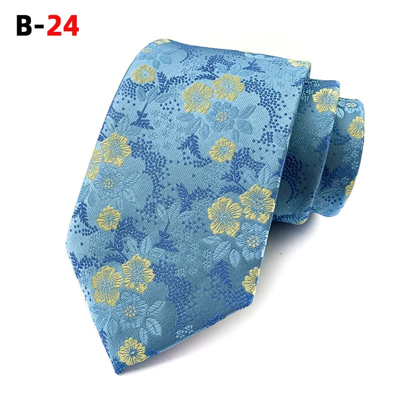 Herren-Krawatte, 8 cm, blau, grün, floral, kariert, Business-Krawatte, Herren, klassisch, Alltagskleidung, Jacquard-gewebte Krawatte für Hochzeit, Party, Geschenk – Detail 20