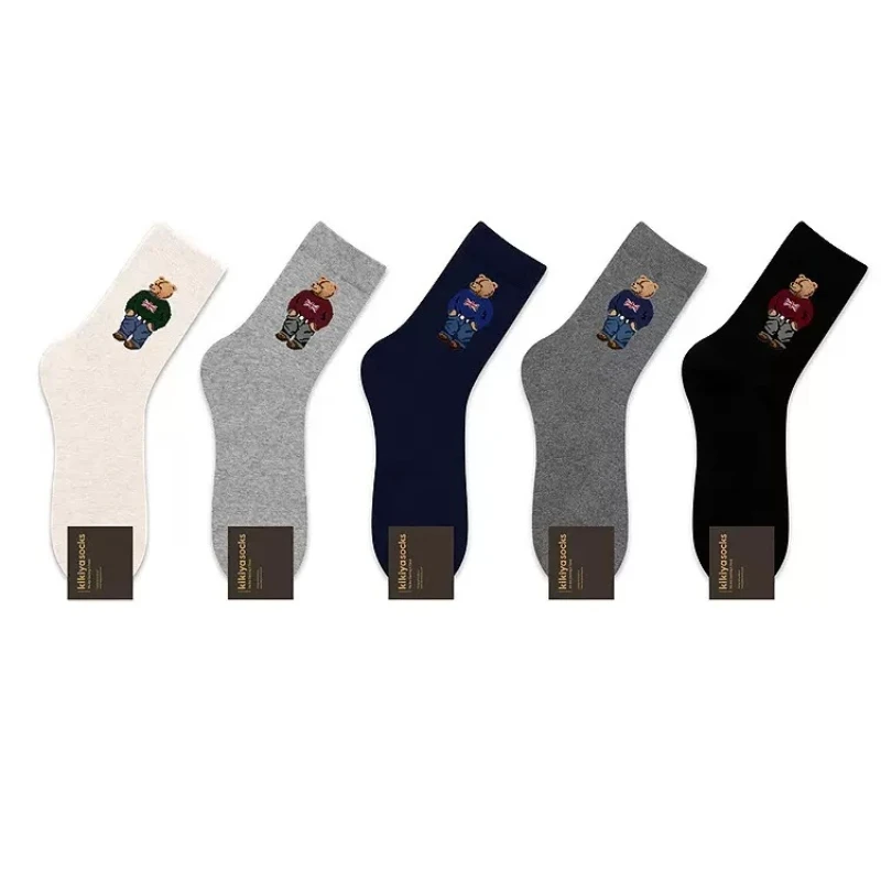 Women Bear Socks Cute Cartoon Mid-Calf Cotton Comfortable