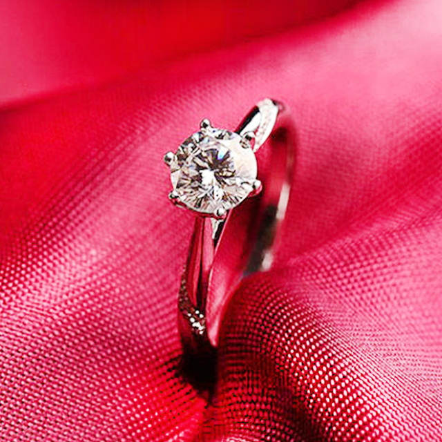 Fade 18K White Gold Rings Women High Quality Zirconia Diamond Original 925 Silver Rings Wedding Band Bridal Jewelry Gift
