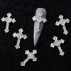 10pcs/lot Luxury Silver Cross Crucifix Nail Art Charm Parts Alloy Rhinestone Crystal Manicure Nail Accesorio Supplies Decoration 3