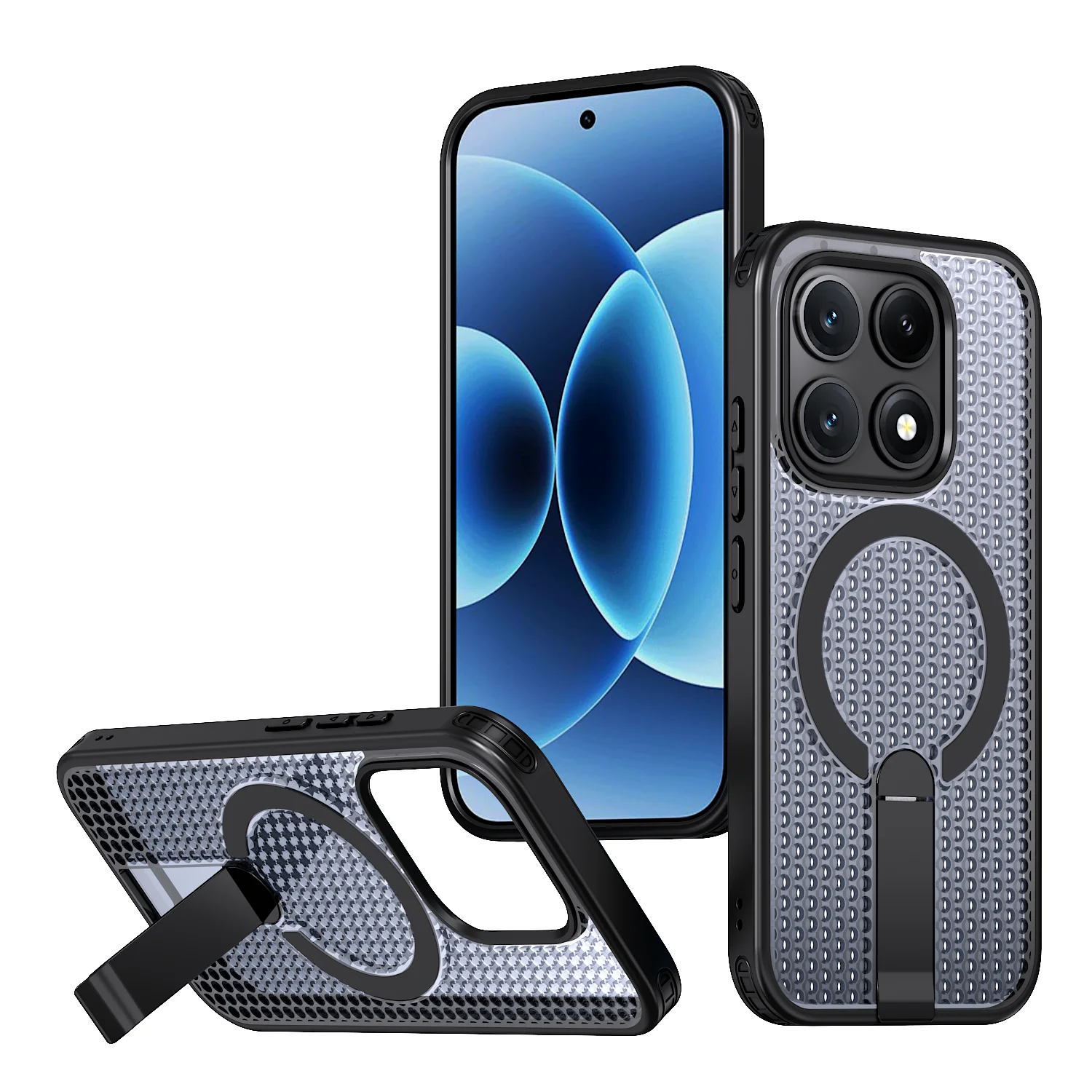 Luxury Magnetic Bracket Heat Dissipation Shockproof Rugged Tough Phone Case Cover