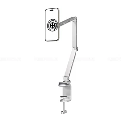 Flexible Long Arm Stand for Tablets and Smartphones - Adjustable Desk or Bed Holder with Magnetic Clip Mount (Magnetic for Phone)