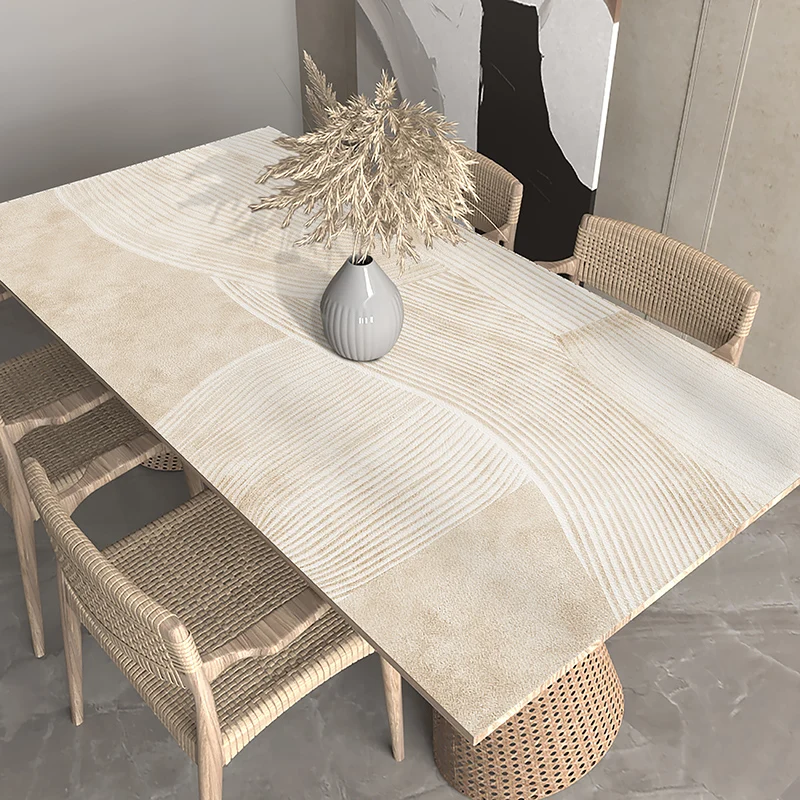 

Dining Table Mat Waterproof Oil-proof Kitchen Desk Pvc Leather Pad Non-slip Tablecloth Home Beige No-wash Heat-insulating Mats