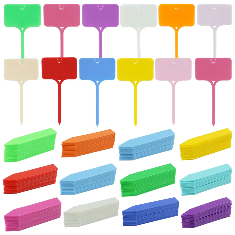 

50-100PCS 11 Colors 2 Types Plastic Plant Tags Nursery Garden Labels Waterproof Pot Markers T-Type Seedlings Stakes Reusable