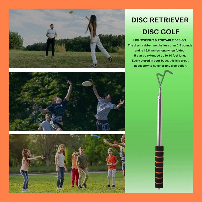 Disc Golf Retriever Telescoping Disc Golf Grabber Durable Stainless Steel Disc Golf Retrieving Device Retrieve Discs 4