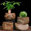 Ceramic Succulent Pot Wear Resistant Stone Shape Cactus Succulent Miniature Garden Bonsai for Home Office Table Desk Decoration 1