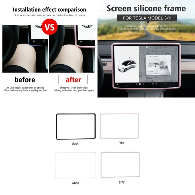 1 Stück zentrale Steuerung spezielle Bildschirm dekoration Schutz rahmen  für Tesla Modell 3 y Navigation Displays chutz folie Silikon rahmen -  AliExpress