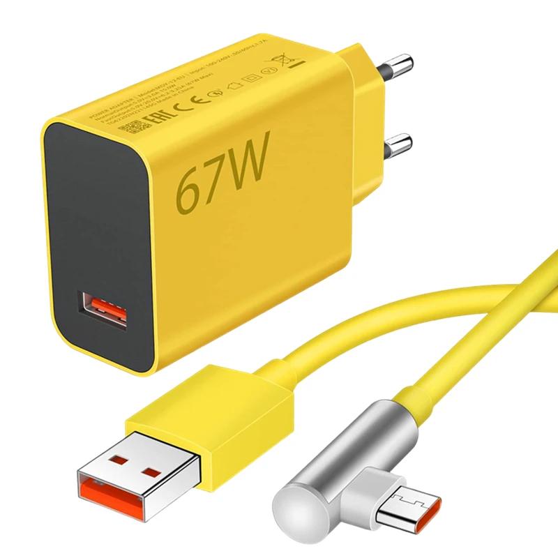 Xiaomi 67W Caricatore Rapido Da Parete USB-C Con Cavo 6A – Compatibile Redmi Note 10/11/12 Pro, K60 E Altri