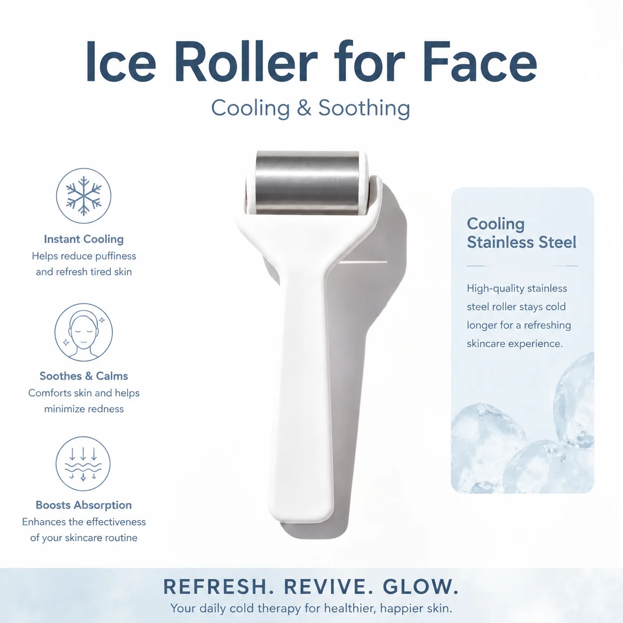 Revitalizing Ice Roller for Skin Rejuvenation and Anti-Aging Therapy