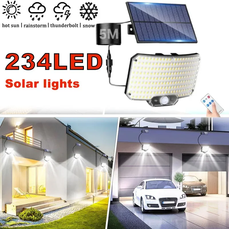 Description Picture 2 of item2024 New Outdoor Motion Sensor Floodlight with Remote Control IP65 Waterproof Garage Light Solar Lights Garden Light