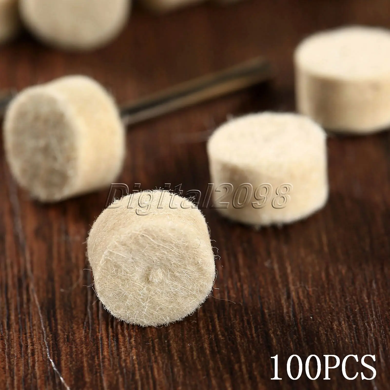 Yetaha 100 pcs 13 mm Felt Wool Polishing Buffing Round Wheels Grinding Pad with 4 pcs Dia 3.2 mm Shanks for DREMEL Rotary Tools