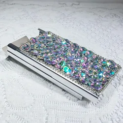 Elegant Rhinestone - Embellished Slim Cigarette Case (A)