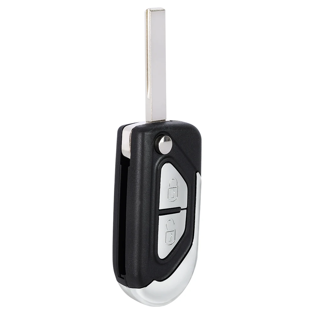 Key Case Car Key Shell Car Remote Key Car Key Key Shell KEYECU Replacement Flip Remote Car Key Shell Cover 2 Buttons HU83 Blade Fob Citroen C3 C5 DS3 2009 -