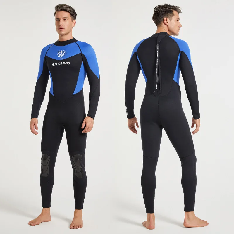 

New 3mm Diving Suit Men's Women's One-Piece Warm Cold Long-Sleeved Wetsuit Swimming Snorkeling Sunscreen Thickened Surfing Suit