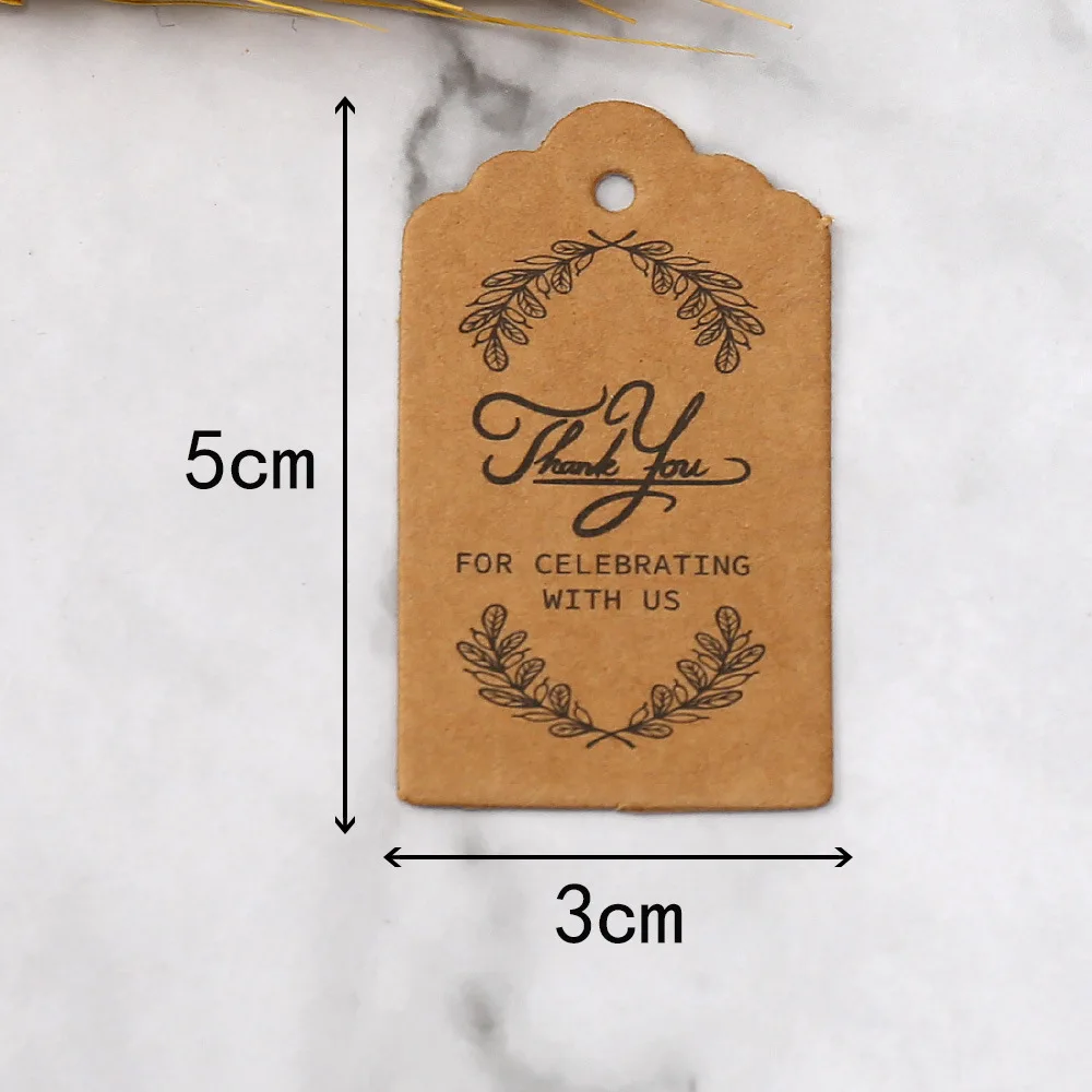 100 étiquettes De Prix En Papier Kraft - Dimensions 1,3x5 Cm, Couleur Dorée, Avec œillet