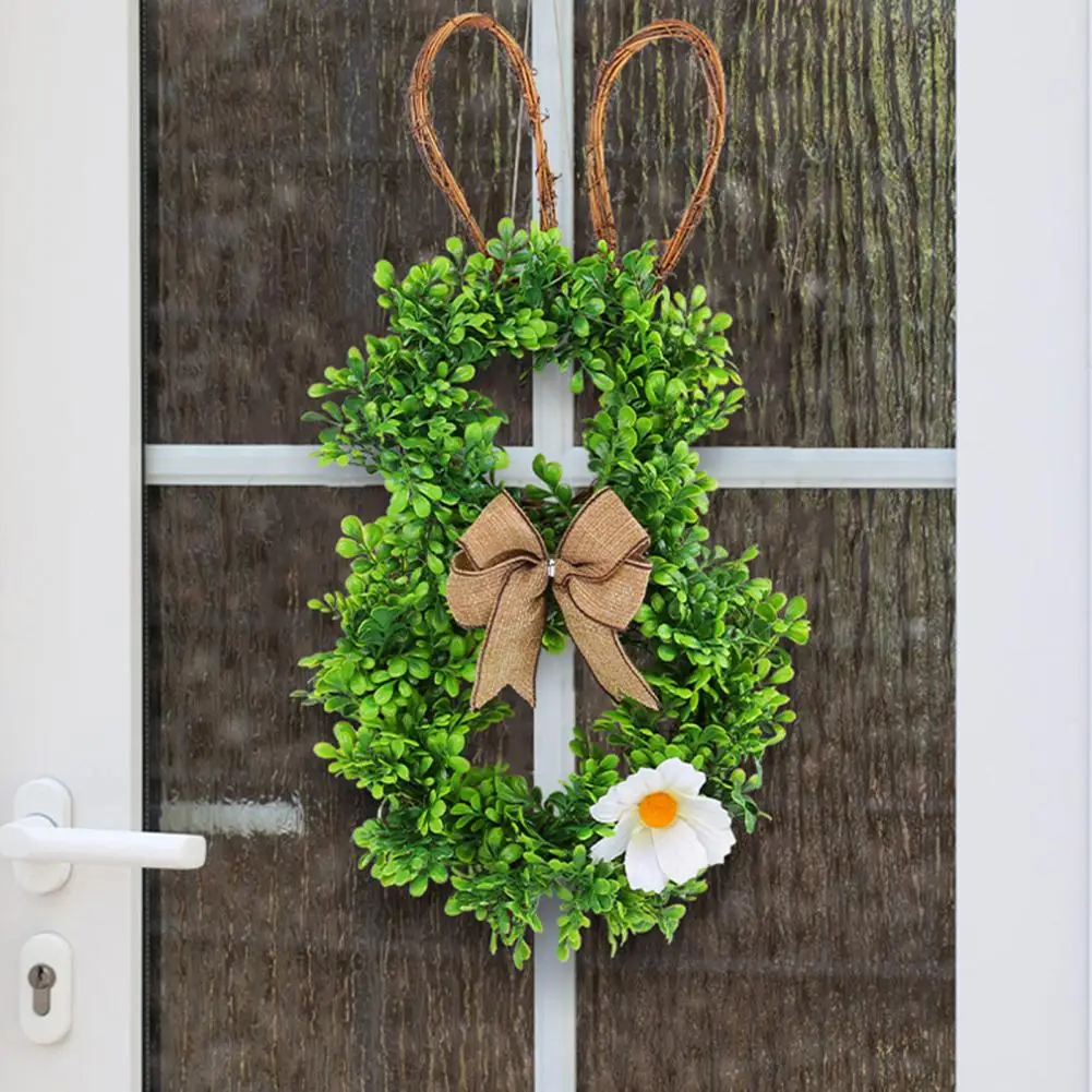 

Женский яркий Пасхальный венок с бантом, подвесная гирлянда с естественным внешним видом для удобного обслуживания, искусственный Декор